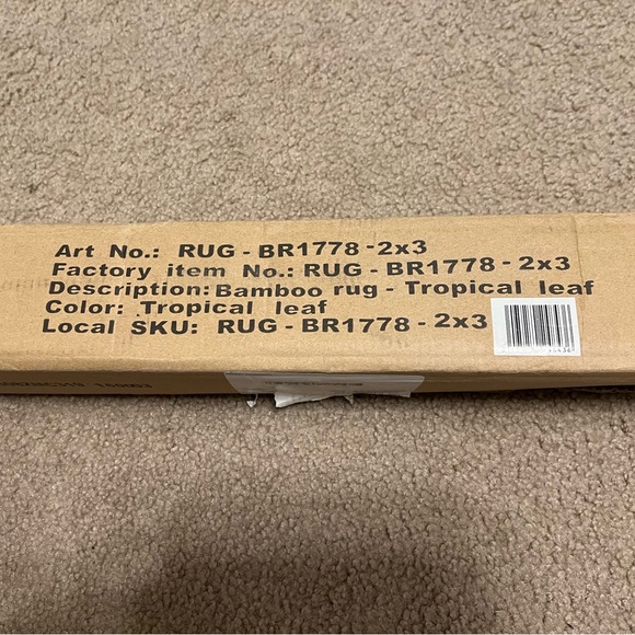 Oriental Furniture Bamboo Rug - Tropical Leaf - 2” X 3” - Picture 3 of 3